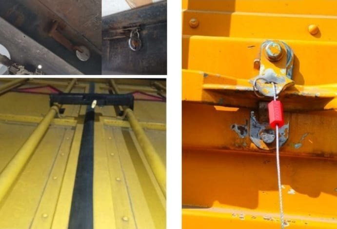 Numbered cable seal applied to a reefer door lock
